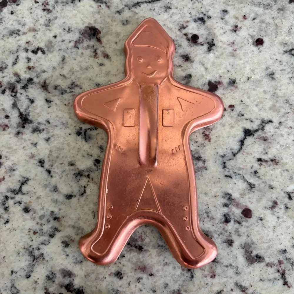 Vintage Copper Christmas Cookie Cutters Set of 5 Gingerbread Man Tree Santa